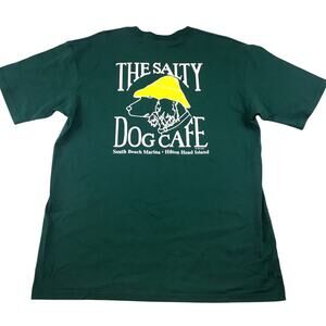 Salty Dog Cafe T-Shirt  Classic Green Yellow Size Large